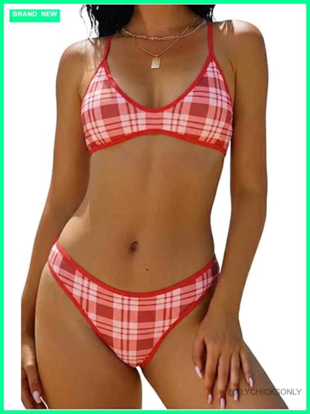 Padded Bralette Bikini Set Two Piece Swimsuit Tie Back High Cut